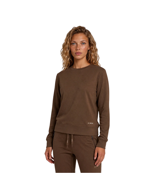 Heavyweight Grid Fleece Sweater Womens